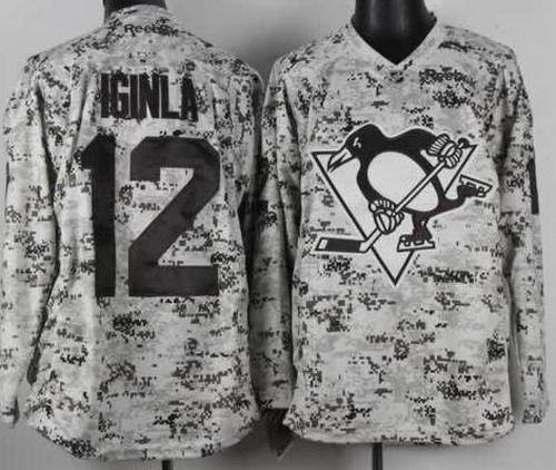 Pittsburgh Penguins 12 Jarome Iginla White Camo NHL Jersey