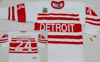 Detroit Red Wings #24 PROBERT White CCM Throwback Jersey