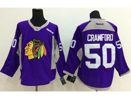 Chicago Blackhawks #50 Corey Crawford Purple Hockey Fights Cancer Stitched NHL Jersey