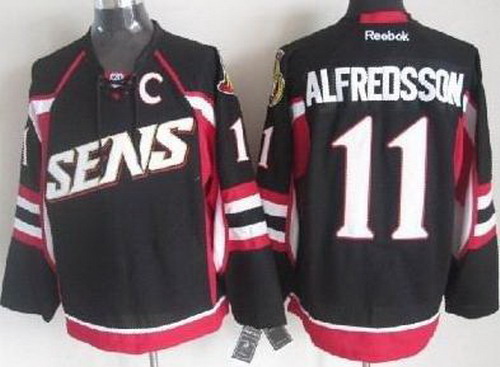 Ottawa Senators 11 Daniel Alfredsson Black NHL Jerseys