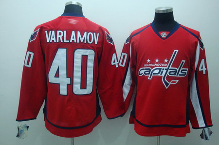 Washington Capitals 40 varlamov red jerseys