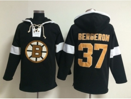 NHL Boston Bruins #37 Patrice Bergeron black jerseys[pullover hooded sweatshirt]