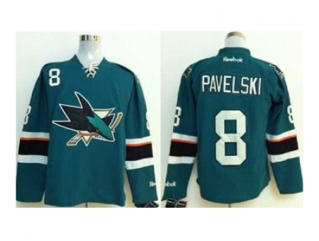 NHL Jerseys San Jose Sharks #8 Pavelski blue[2014 new stadium]