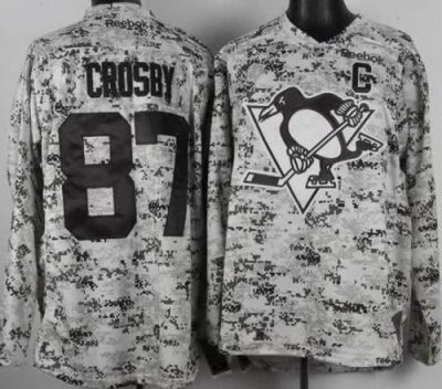 Pittsburgh Penguins 87 Sidney Crosby White Camo NHL Jersey