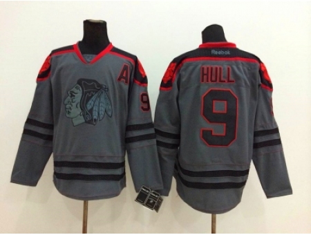 NHL chicago blackhawks #9 Bobby Hull Charcoal Cross Check Jerseys