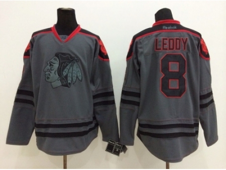 NHL chicago blackhawks #8 leddy Charcoal Cross Check Jerseys