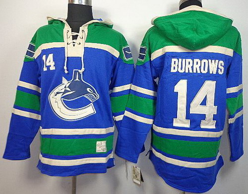 Vancouver Canucks 14 Alexandre Burrows Blue Lace-Up NHL Jersey Hoodies