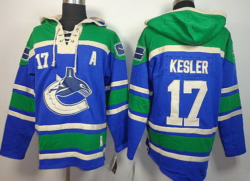 Vancouver Canucks 17 Ryan Kesler Blue Lace-Up NHL Jersey Hoodies