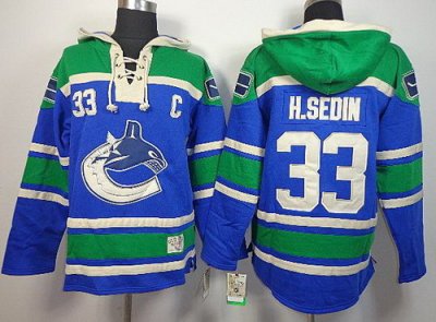 Vancouver Canucks 33 H.Sedin Blue Lace-Up NHL Jersey Hoodies