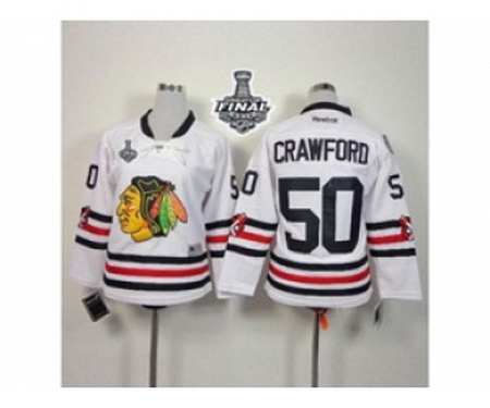 youth nhl jerseys chicago blackhawks #50 crawford white[2015 winter classic][2015 stanley cup]