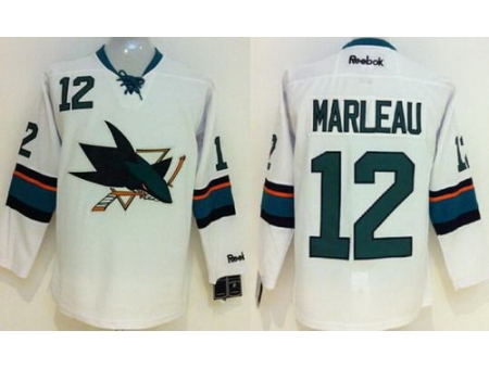 Kids San Jose Sharks 12 Patrick Marleau White NHL Hockey Jersey New Style