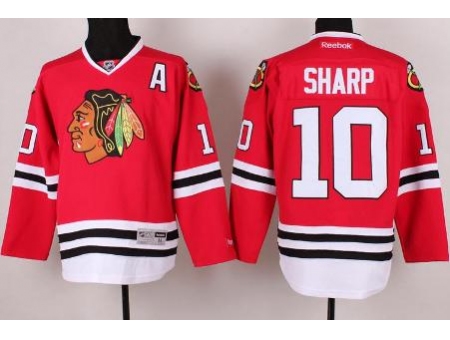 Chicago Blackhawks 10 Patrick Sharp Red NHL Jersey A PATCH