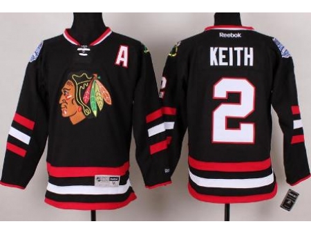 Chicago Blackhawks 2 Duncan Keith Black 2014 Stadium Series NHL Jersey A PATCH