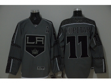 NHL Los Angeles Kings #11 Anze Kopitar Charcoal Cross Check Fashion jerseys