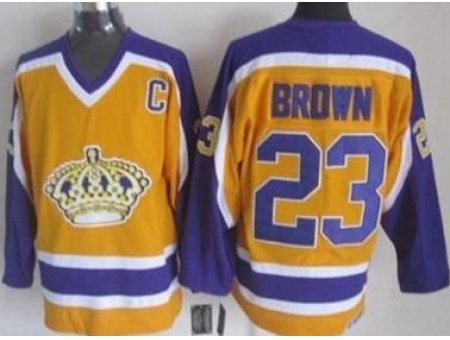 Los Angeles Kings #23 Dustin Brown Yellow Stitched NHL Jersey