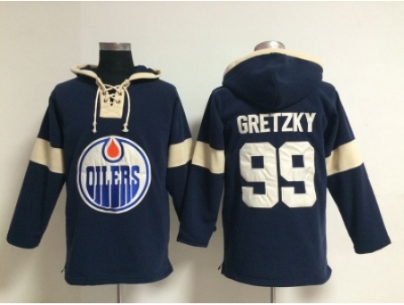 NHL edmonton oilers #99 Wayne Gretzky blue jerseys(pullover hooded sweatshirt)