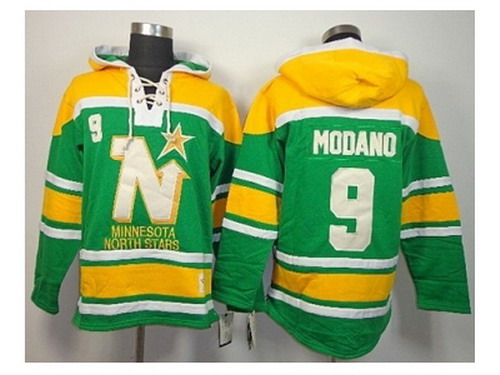 NHL Jerseys Dallas Stars #9 Modano Green-yellow[pullover hooded sweatshirt]