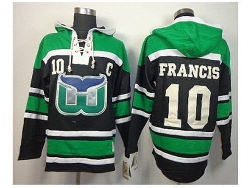 NHL Jerseys Hartford Whalers #10 Francis black-green[pullover hooded sweatshirt][patch C]