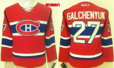 Women Montreal Canadiens #27 Alex Galchenyuk Red Home Stitched NHL Jersey1