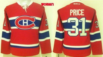 Women Montreal Canadiens #31 Carey Price Red CH Stitched NHL Jersey1