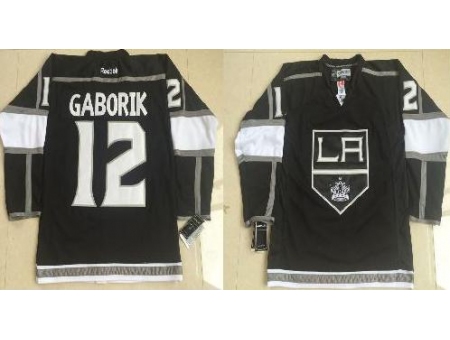 Los Angeles Kings 12 Marian Gaborik Black NHL Jerseys