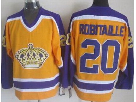 Los Angeles Kings #20 Luc Robitaille Yellow CCM NHL Jerseys