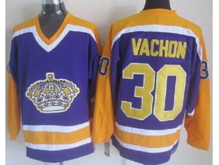 Los Angeles Kings #30 Rogie Vachon Purple CCM NHL Jerseys