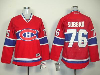 Women Montreal Canadiens #76 P.K. Subban red Jerseys