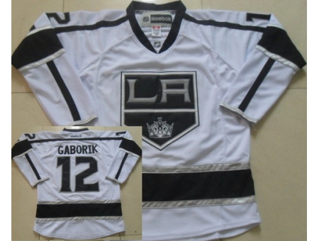 Los Angeles Kings 12 Marian Gaborik White NHL Jerseys