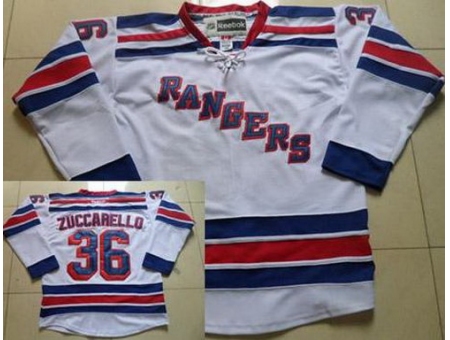 New York Rangers #36 Mats Zuccarello White Road Jersey