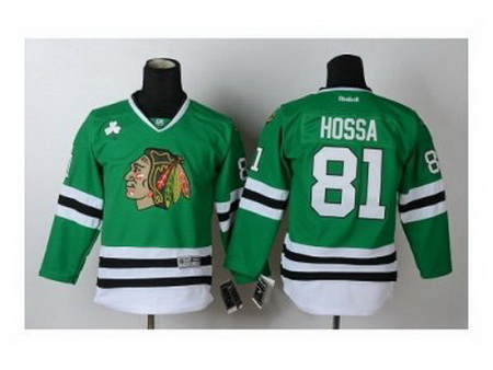 Youth nhl jerseys chicago blackhawks #81 hossa green