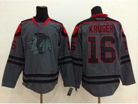 NHL chicago blackhawks #16 kruger Charcoal Cross Check Jerseys