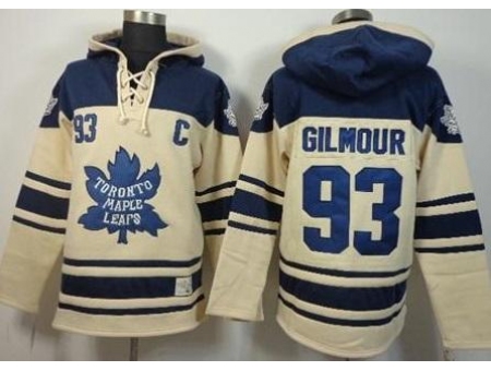 Toronto Maple Leafs 93 Doug Gilmour Cream Stitched NHL Sawyer Hooded Sweatshirt