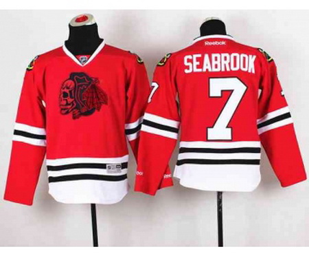 youth nhl jerseys chicago blackhawks #7 seabrook red[the skeleton head]