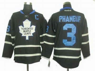 Toronto Maple Leafs #3 Dion Phaneuf black ice jerseys with C patch