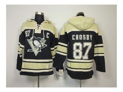 NHL Jerseys Pittsburgh Penguins #87 crosby black-cream[pullover hooded sweatshirt patch c]