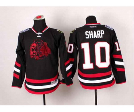 youth nhl jerseys chicago blackhawks #10 sharp black[2014 new stadium][the skeleton head]