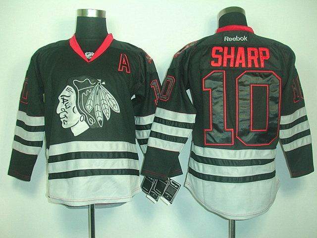 nhl jerseys  Chicago Blackhawks 10 SHARP black Ice