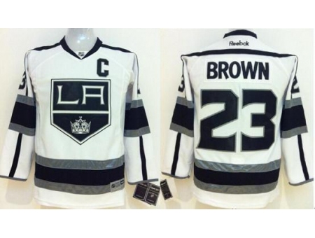 Kids Los Angeles Kings 23 Dustin Brown White NHL Jerseys