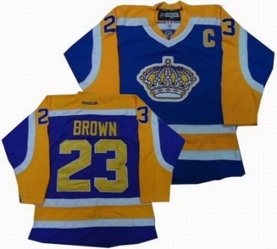 Los Angeles Kings #23 Dustin Brown yellow purple Jerseys