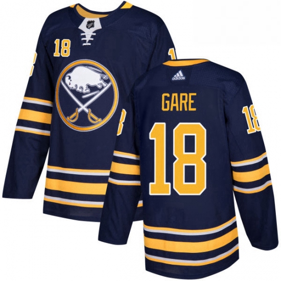 Mens Adidas Buffalo Sabres 18 Danny Gare Premier Navy Blue Home NHL Jersey