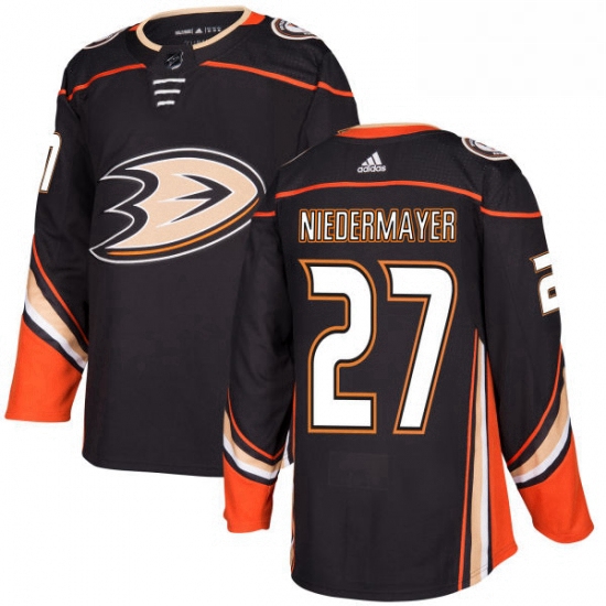 Mens Adidas Anaheim Ducks 27 Scott Niedermayer Authentic Black Home NHL Jersey