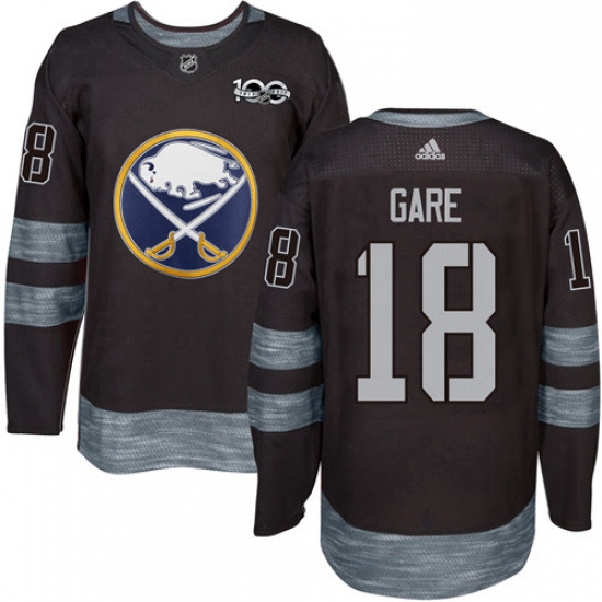 Mens Adidas Buffalo Sabres 18 Danny Gare Premier Black 1917 2017 100th Anniversary NHL Jersey