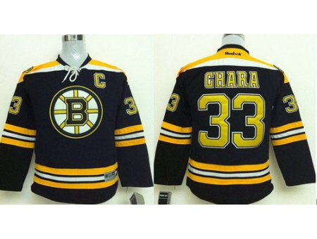 Kids Boston Bruins 33 Zdeno Chara Black NHL Hockey Jerseys