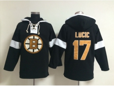 NHL Boston Bruins #17 Milan Lucic black jerseys[pullover hooded sweatshirt]