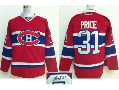 Montreal Canadiens #31 Carey Price Red Autographed Stitched NHL