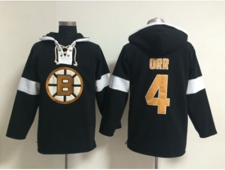 NHL Boston Bruins #4 Bobby Orr black jerseys[pullover hooded sweatshirt]