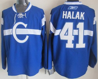 Montreal Canadiens 41 Jaroslav Halak Blue NHL Jerseys