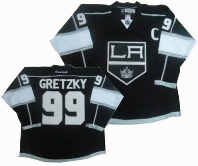 Los Angeles Kings #99 GRETZKY C Patch Black jersey