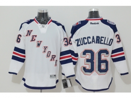 NHL New York Rangers #36 Mats Zuccarello White Jerseys(2014 Stadium Series)